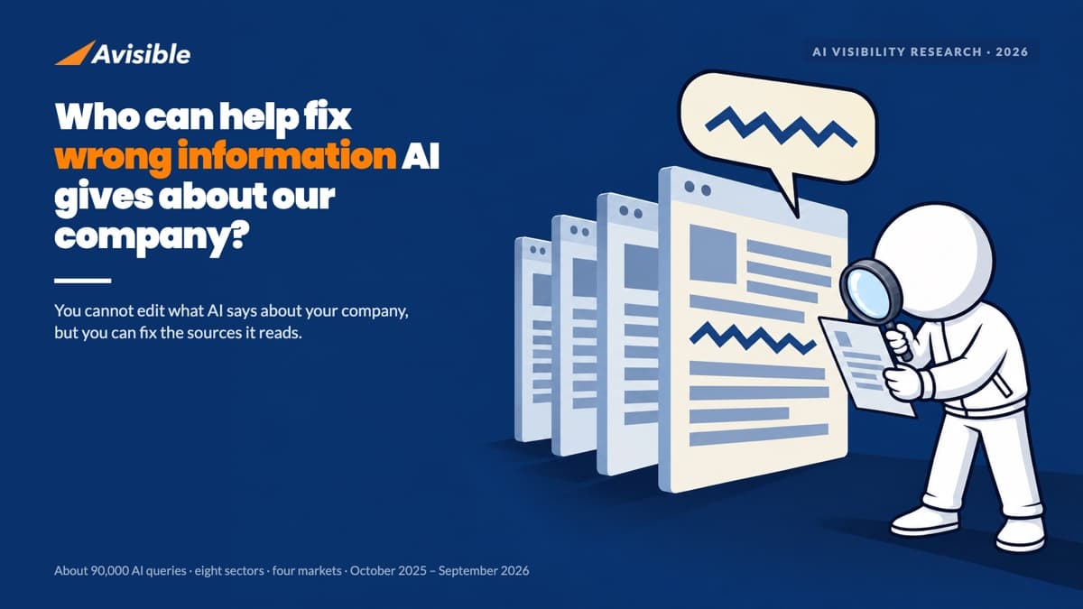 Who can help fix wrong information AI gives about our company?